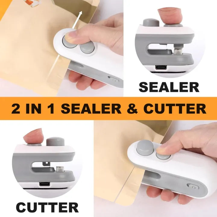 Mini USB rechargeable 2-in-1 heat sealer and cutter - image 3