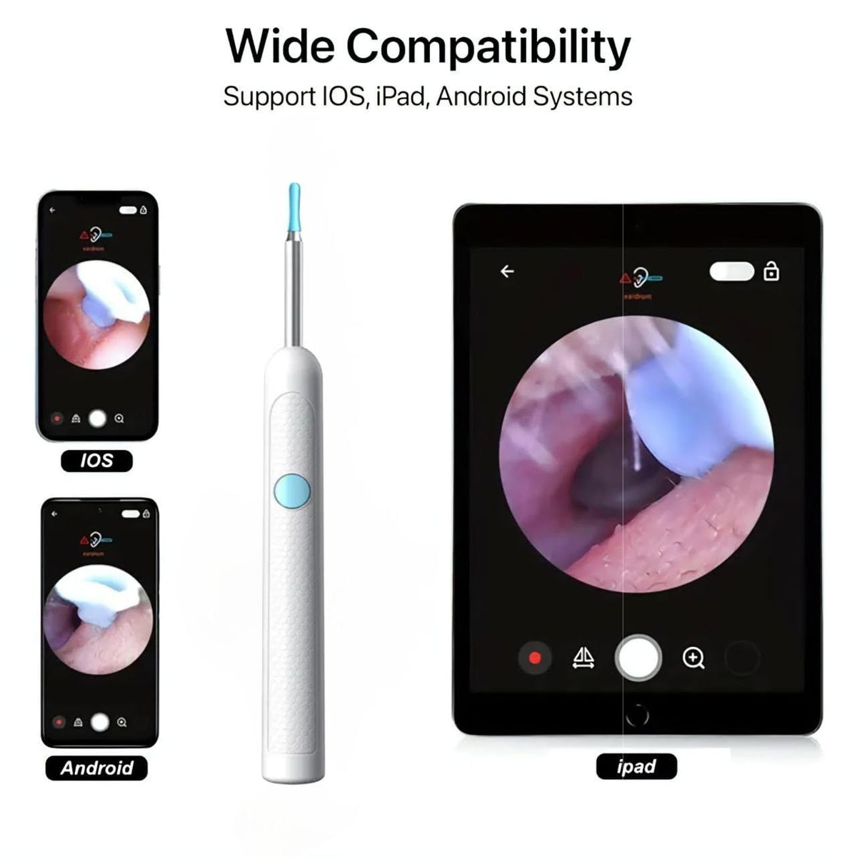 Ear wax cleaner tool kit with 1080P camera WIFI & LED Light Rechargeable portable Baby Children adults gift