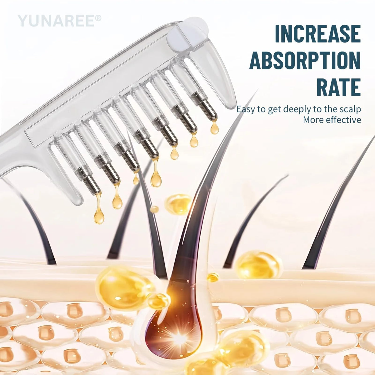Scalp Serum Applicator Comb with Roller Balls for Hair Growth